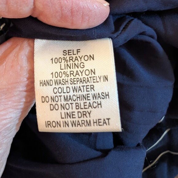 Cotton Candy LA Stevie Navy Striped Apron Tie Back Jumpsuit  Size Large - Picture 9 of 12